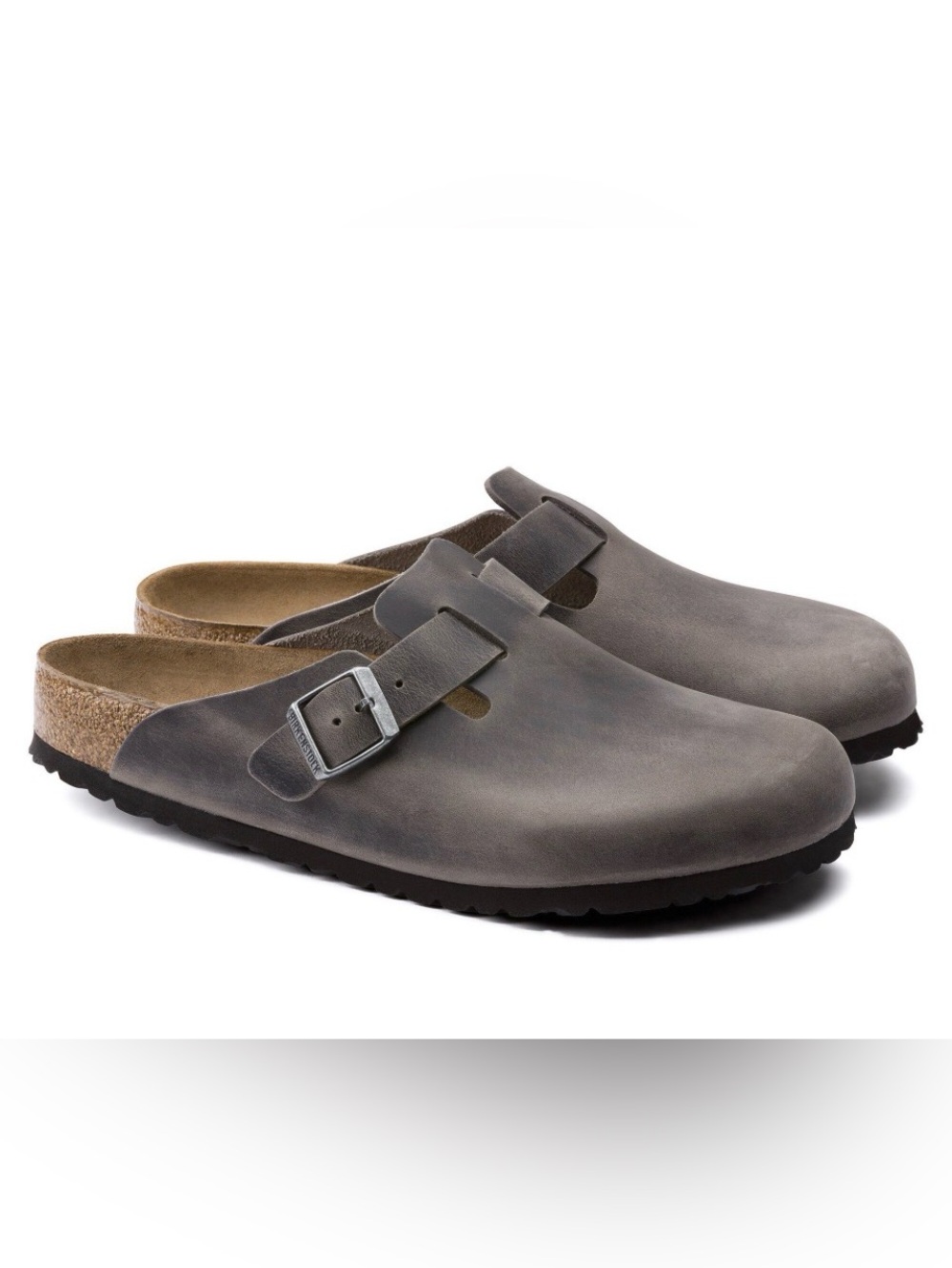 BIRKENSTOCK Boston Soft Footbed Oiled Leather Clogs Iron Unisex 11W 9M NWOB